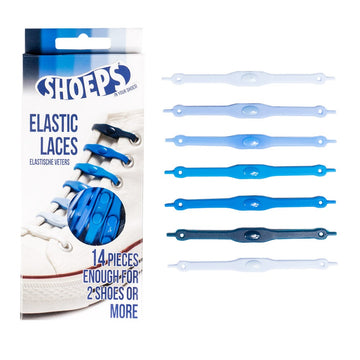 Blue Mix Silicone Elastic Shoelaces - No More Untied Shoes